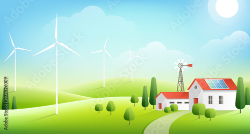 House with solar panel