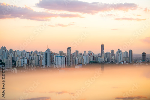 Goiânia skyline at sunset