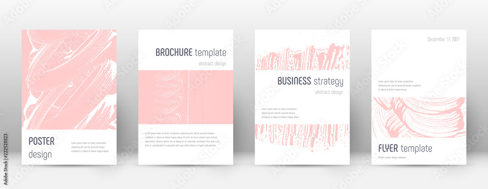 Cover page design template. Minimalistic brochure layout. Classy trendy abstract cover page. Pink an