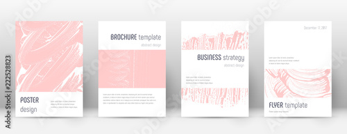 Cover page design template. Minimalistic brochure layout. Classy trendy abstract cover page. Pink an
