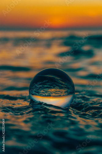 crystal ball in sea