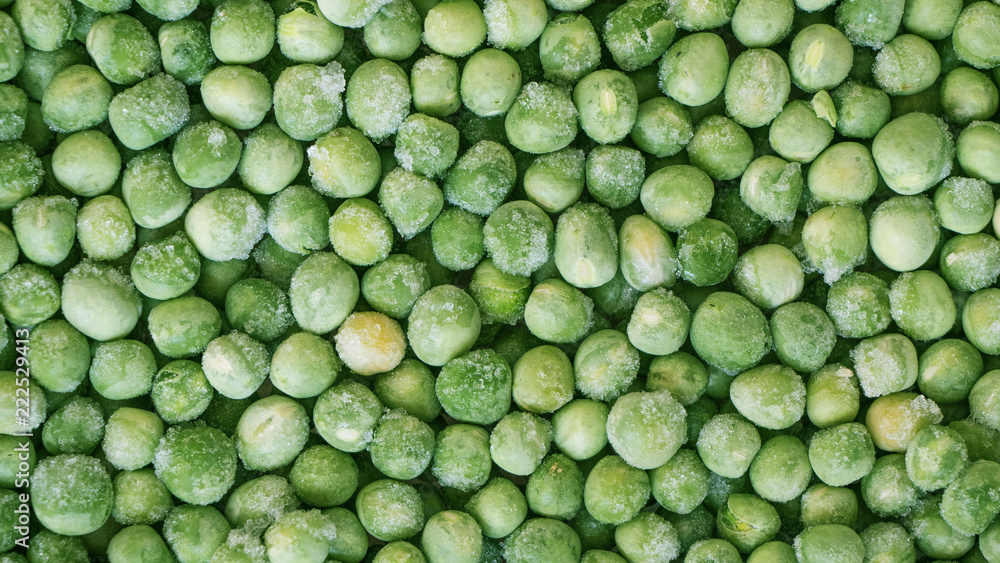Peas covered with ice crust. Background Peas covered with ice crust. Background