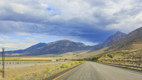 Stunning rural highway 395 landscape with beautiful clouds