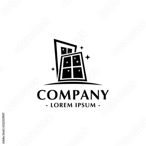 Doors and windows logo. Doors shop and service. Windows shop and service. Vector and illustration.