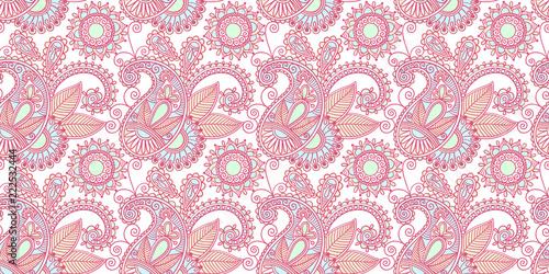 flower seamless pattern, paisley indian design 