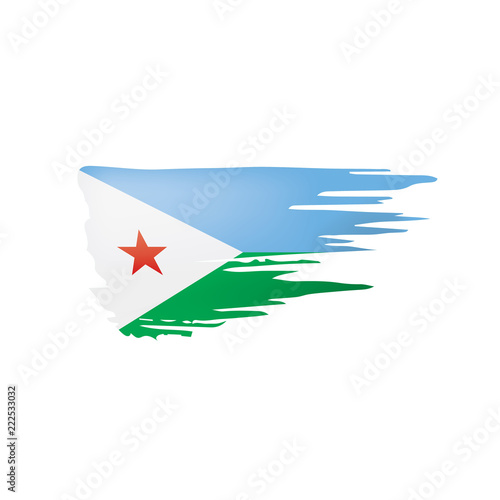 Djibouti flag  vector illustration on a white background