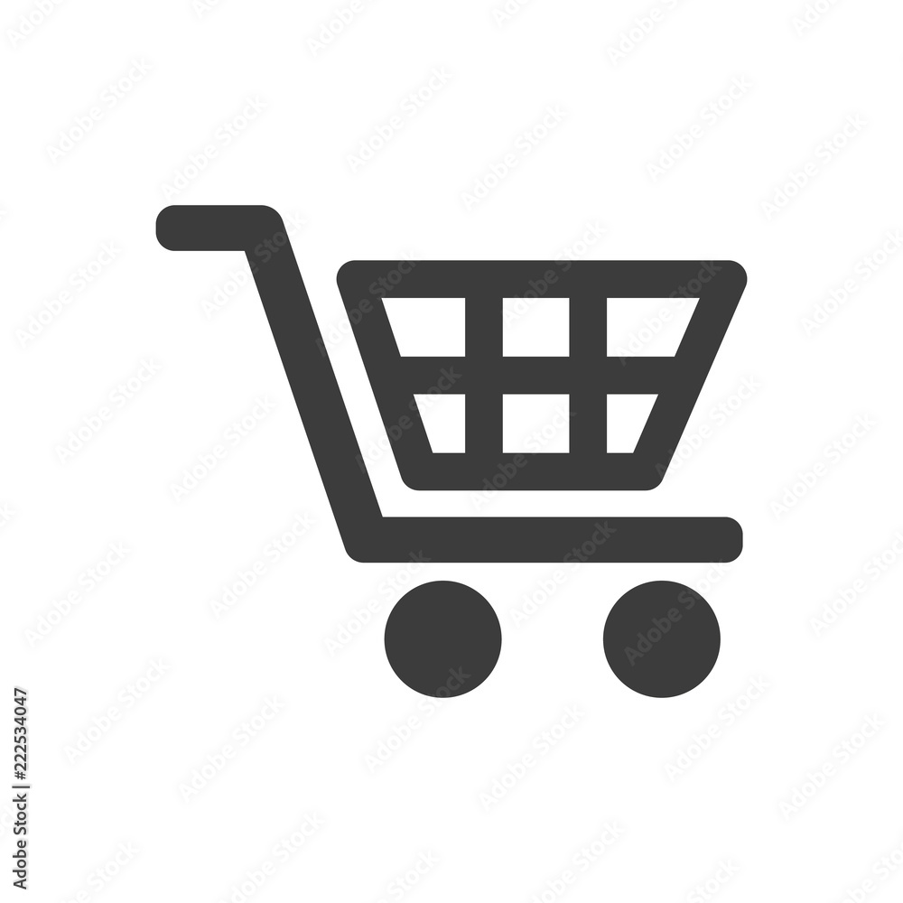 Shopping cart vector icon on white background. Shopping cart vector icon on white background.