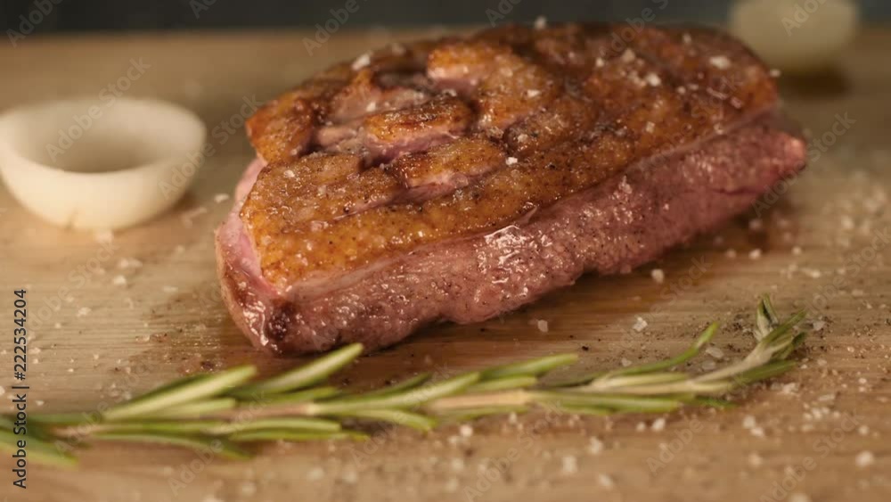 Seasoning Duck with Rosemary and Sea Salt