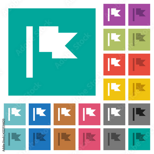 Flag square flat multi colored icons
