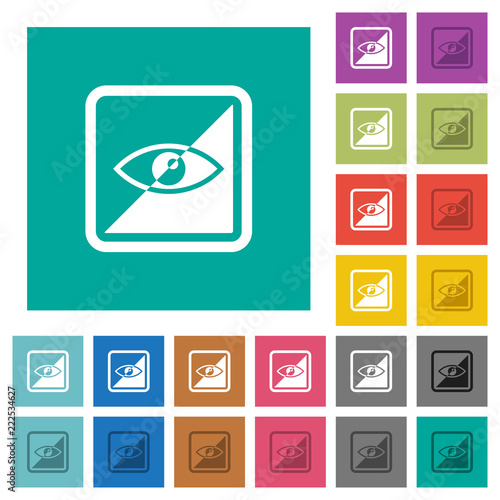 Invert object square flat multi colored icons