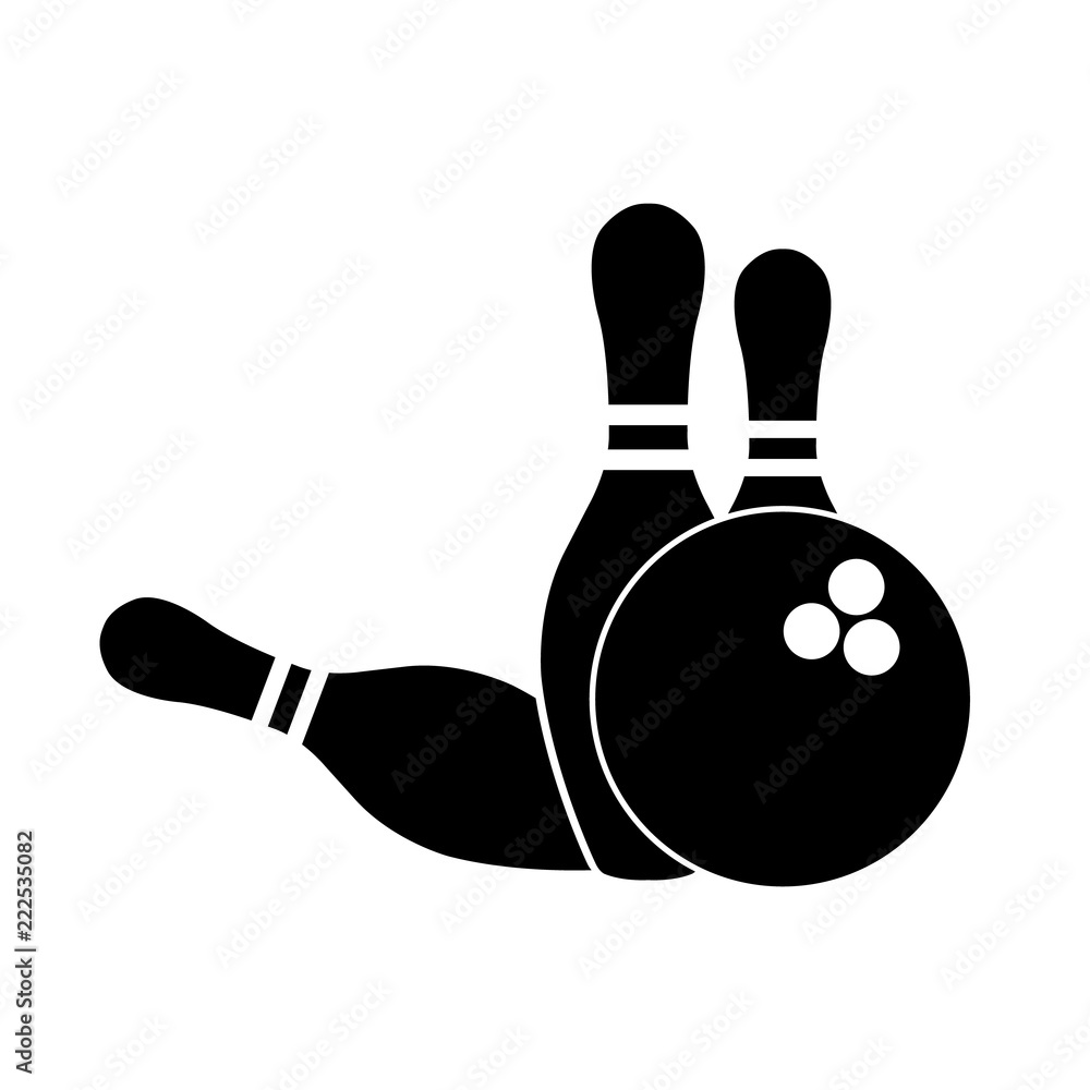 Bowling icon, silhouette, logo on white background Stock Vector | Adobe  Stock
