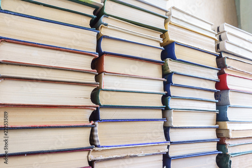 Stack of Used Old Books Background