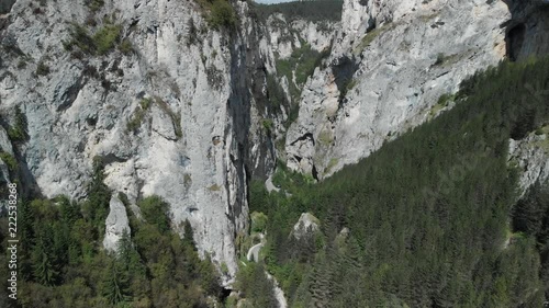 Aerial View of Mountain Cliffs And a Gorge