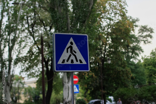 direction, arrow, white, street sign, trees, black