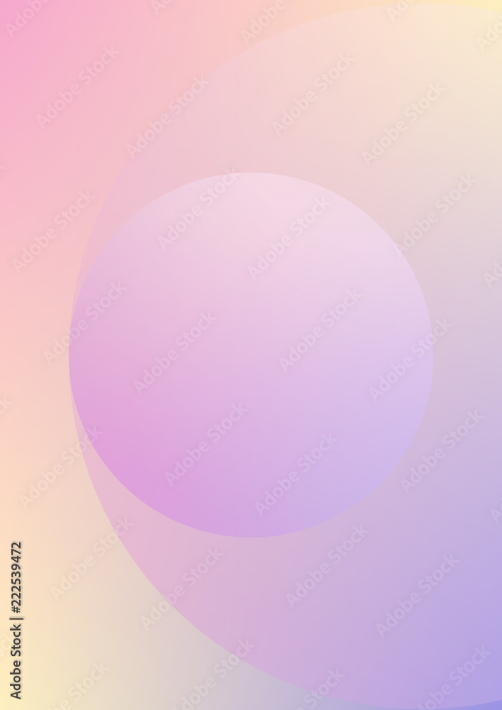Holographic cover with radial fluid. Geometric shapes on gradient background. Modern hipster template for placard, presentation, banner, flyer, brochure. Minimal holographic cover in neon colors.