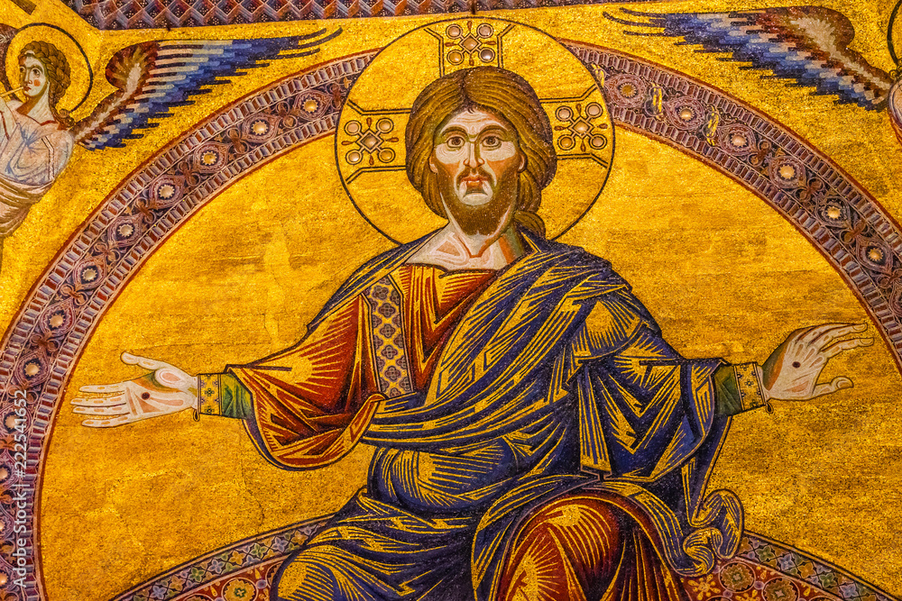 Jesus Christ Mosaic Dome Bapistry Saint John Florence Italy
