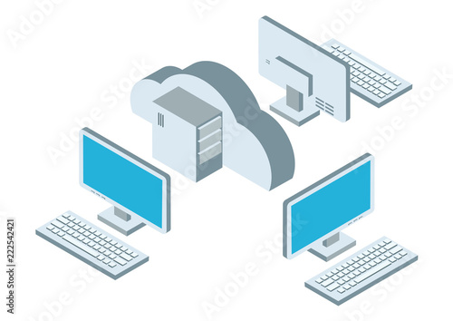 Cloud computing concept.