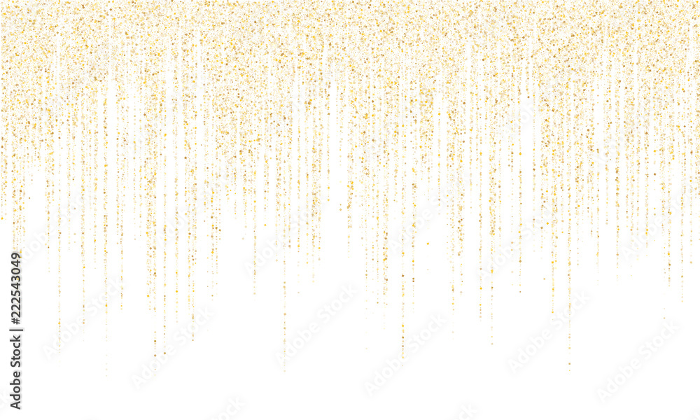 Fototapeta premium Garland border gold glitter vector background illustration.