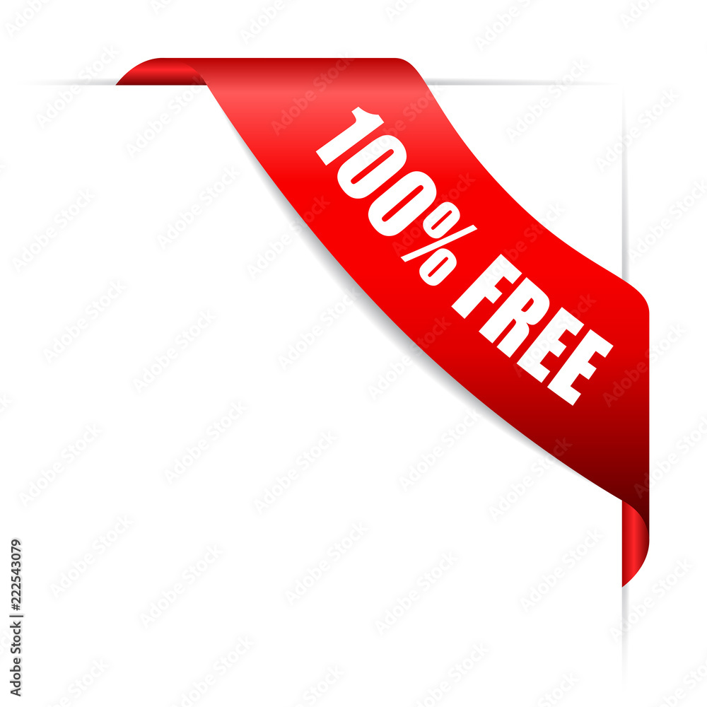 Free sample red vector ribbon