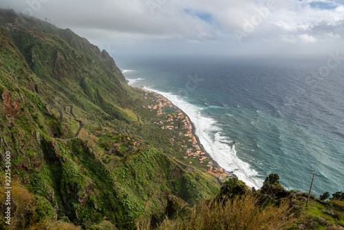 Aerial view of Paul do Mar from Faja da Ovelha in Madeira