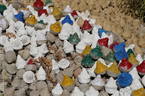 Konstfotografi Tsha tsha relics at Burning Lake (Mebar Tsho), Bhutan