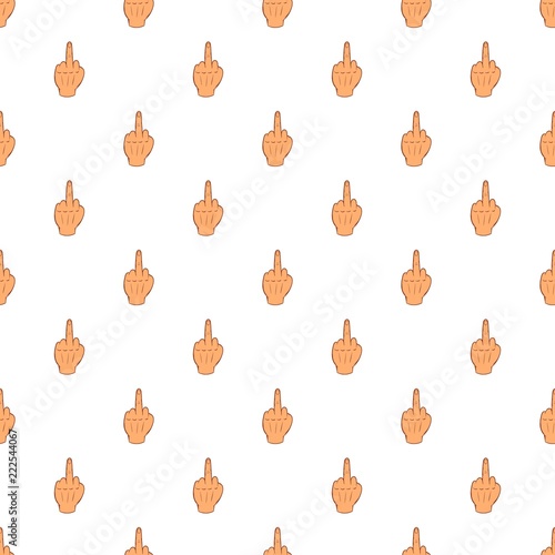 Gesture with middle finger pattern. Cartoon illustration of gesture with middle finger vector pattern for web