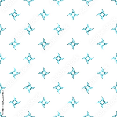 Ninja shuriken pattern. Cartoon illustration of ninja shuriken vector pattern for web