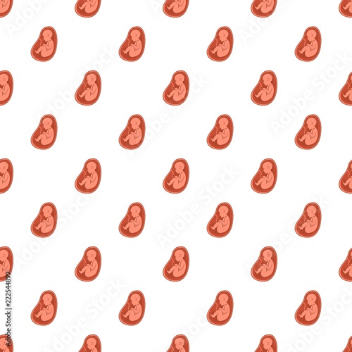 Embryo in stomach pattern. Cartoon illustration of embryo in stomach vector pattern for web