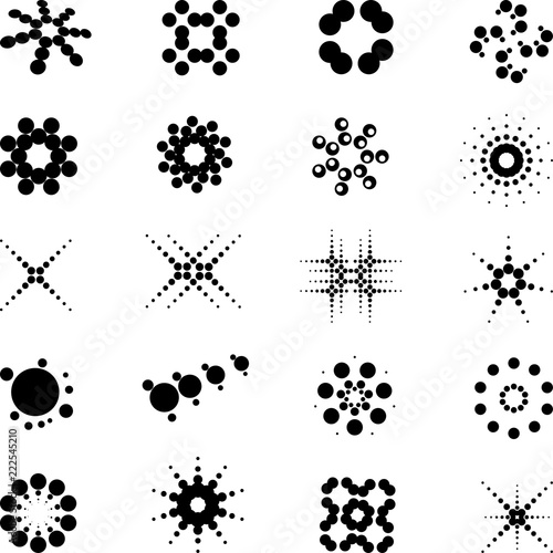 Kreise, Punkte, Logos, Aufkleber Label