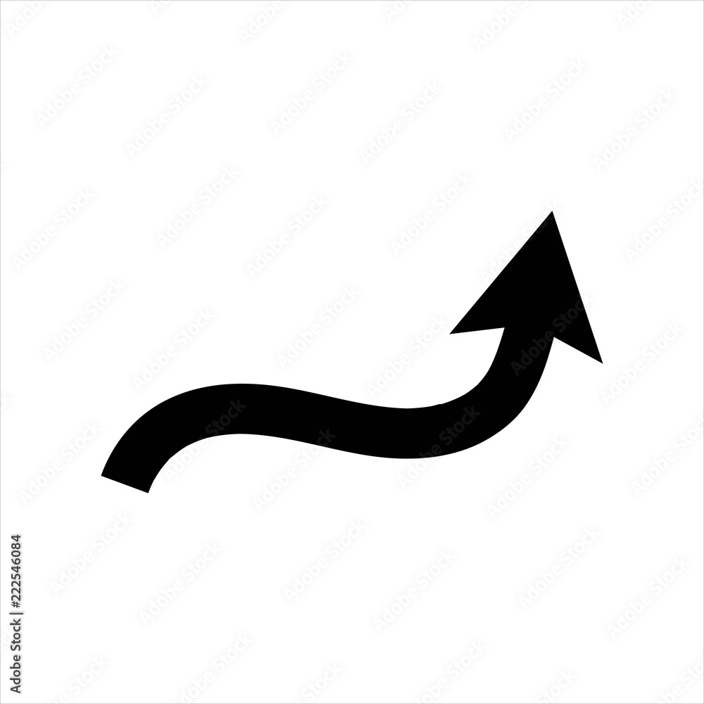 arrow wavy. isolated icon object arrow wavy. isolated icon object