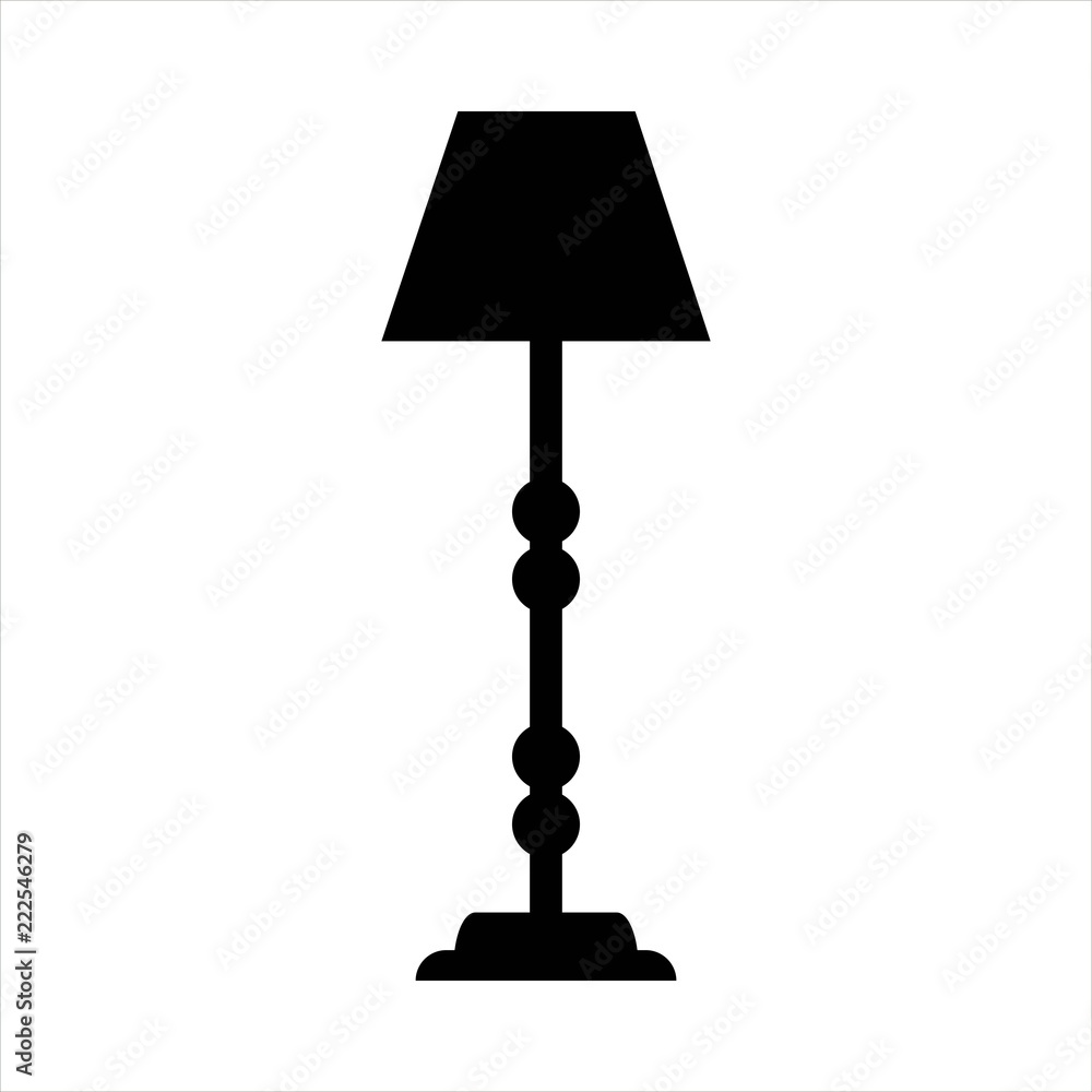 floor lamp icon black isolated object floor lamp icon black isolated object