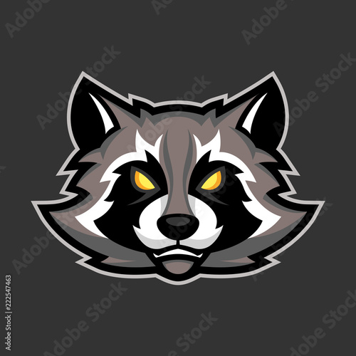 raccoon mascot, Sport or esports racoon logo emblem