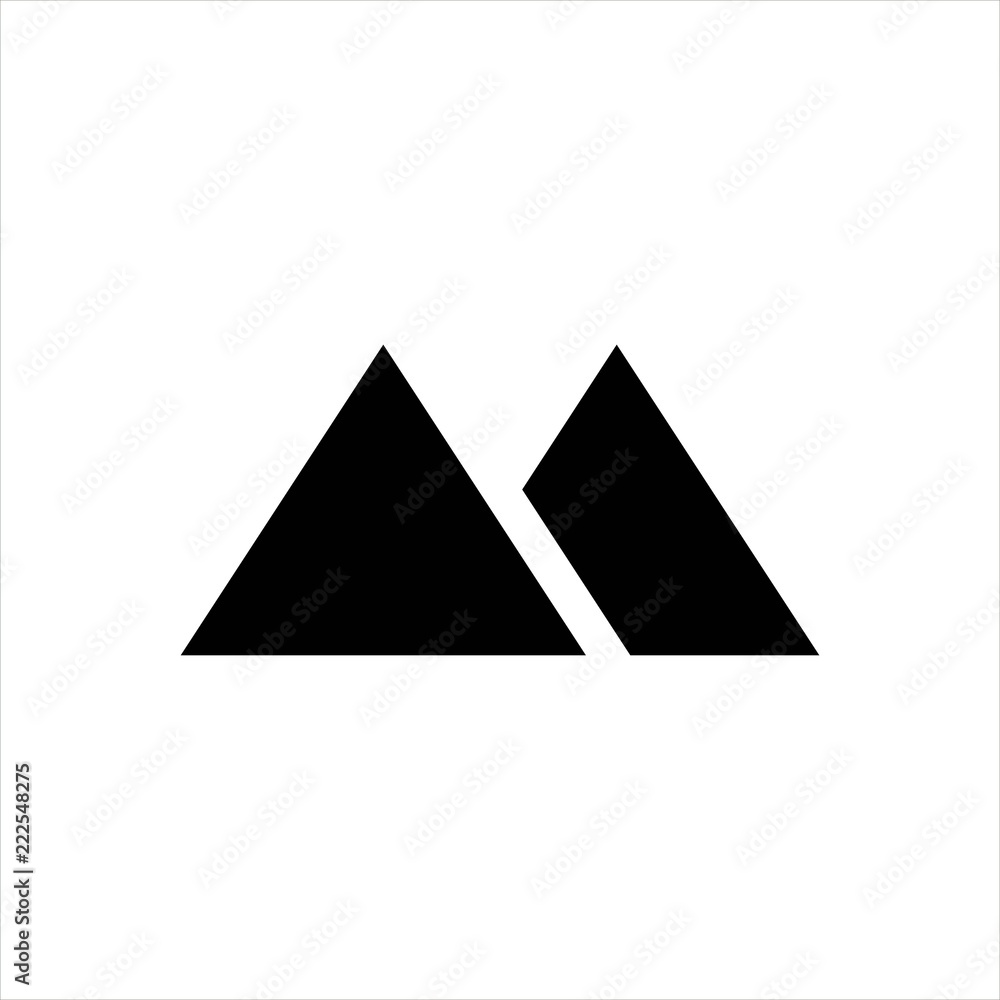 mountains icon. black isolated object mountains icon. black isolated object