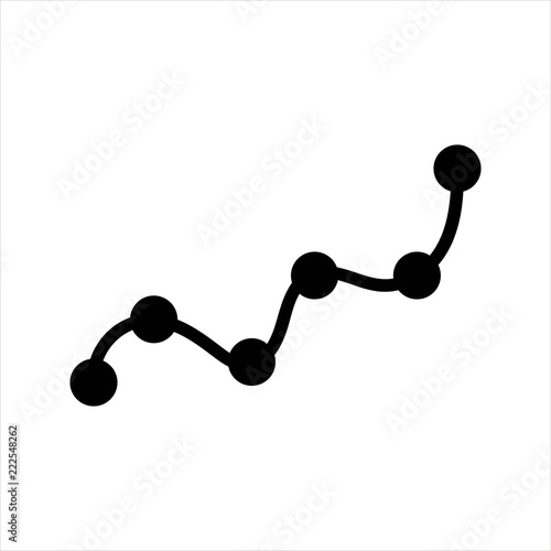 molecular chain. black isolated object