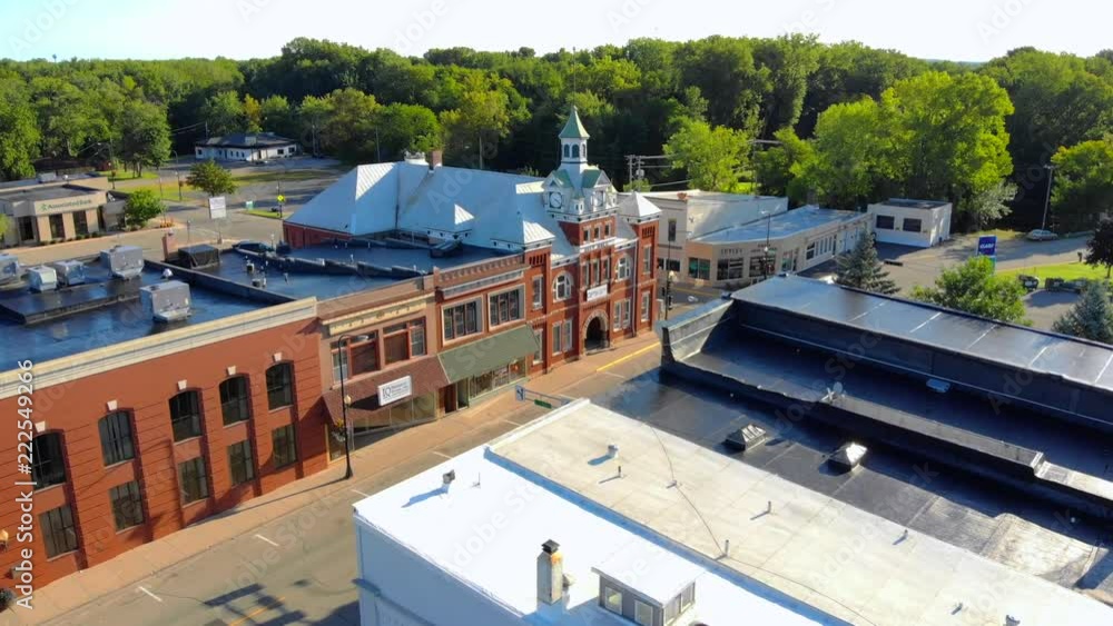 Scenic Aerial tour of downtown, small town America, New London Wisconsin.
Scenic Aerial tour of downtown, small town America, New London Wisconsin.