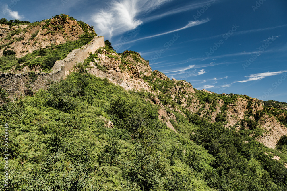 Landscape view of Great Wall of China. Life and travel in China