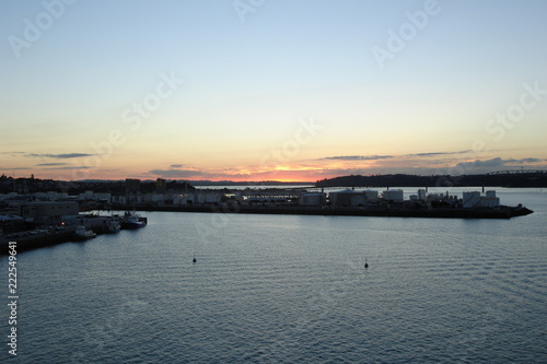 sunset in harbour