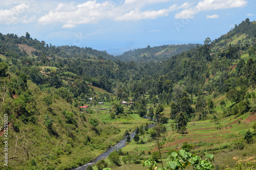 Chania River against a mountain background, Nyeri, Kenya