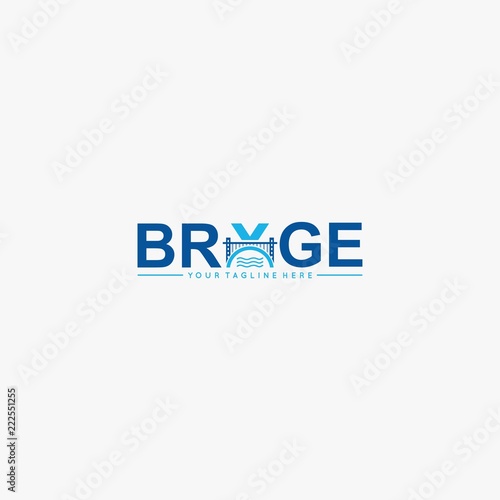 Bridge gate logo design vector
