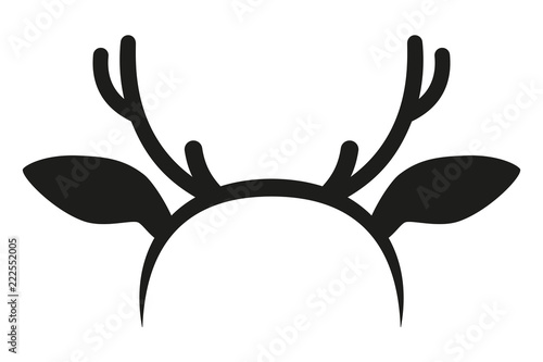Black and white reindeer antler hat silhouette