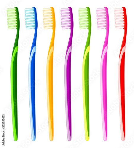 Colorful cartoon toothbrush multicolor set