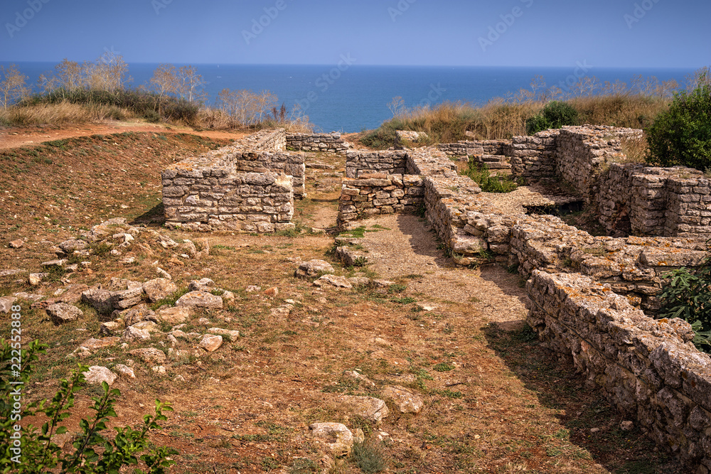 Ruins of medieval Kaliakra fortress, northern Black Sea coast