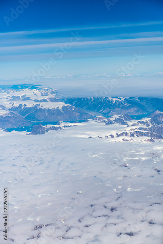 Greenland landscape from 30,000 ft