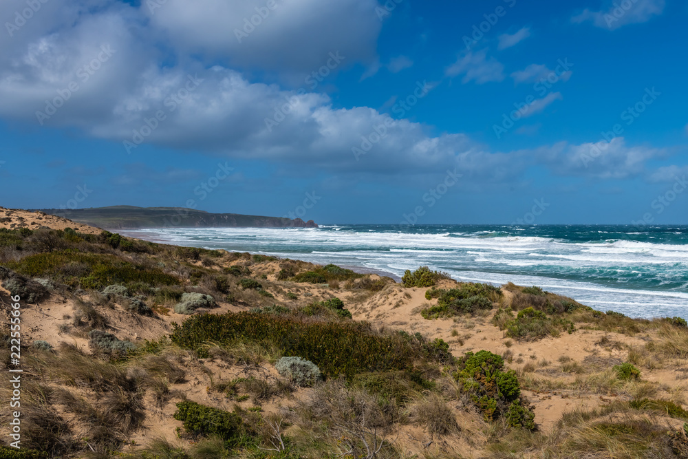 Phillip Island coastline with breaking surf