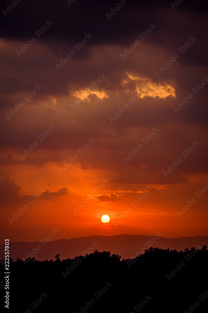 Beautiful tropical sunset on the beach at andaman sea