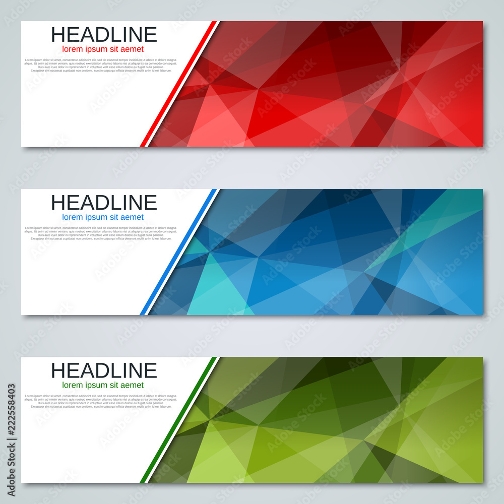 Abstract geometric style banners vector templates collection Abstract geometric style banners vector templates collection