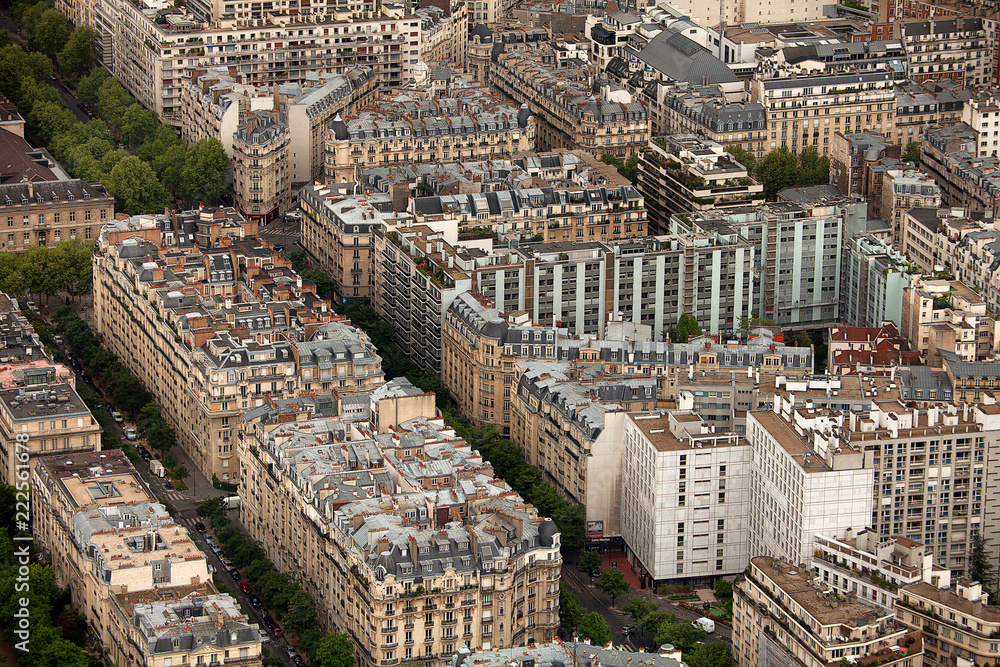 Elevated view over Paris