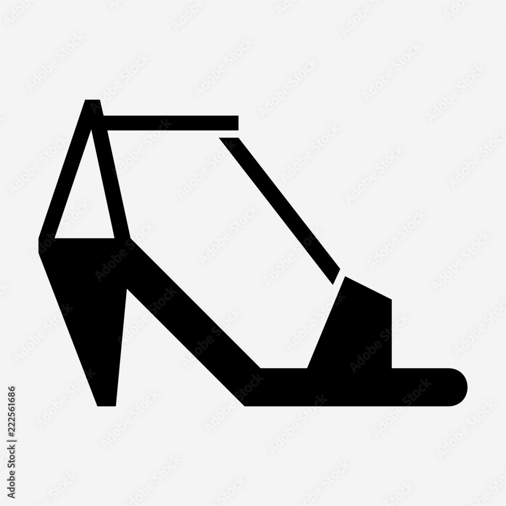 Glyph high heel pixel perfect vector icon Glyph high heel pixel perfect vector icon