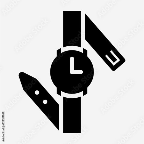 Glyph wristwatch pixel perfect vector icon