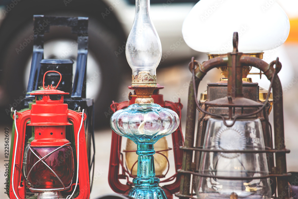 old lamps of the last century with glass bulbs old lamps of the last century with glass bulbs